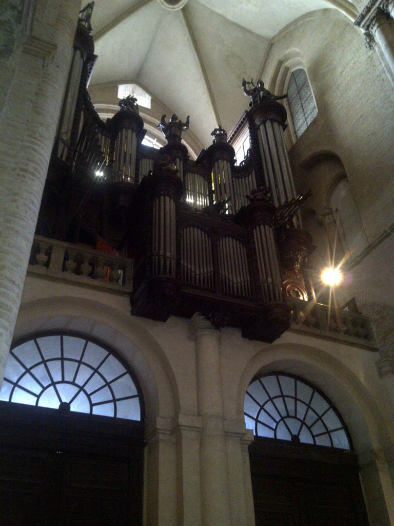 View of organ from below left