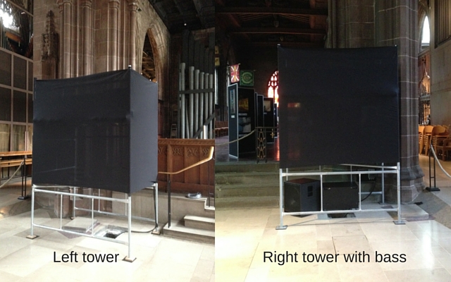 Manchester Cathedral speakers and amplifier