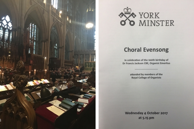 Filled Choir at Evensong & Programme