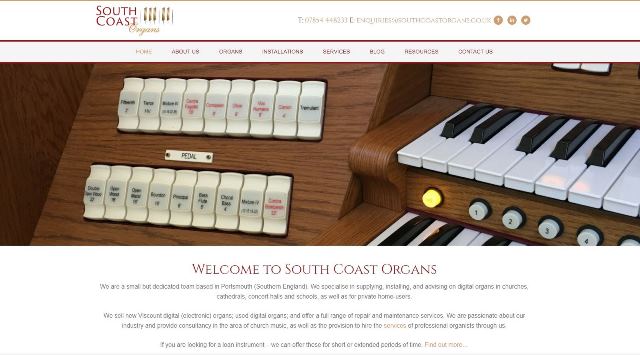 South Coast Organs Website