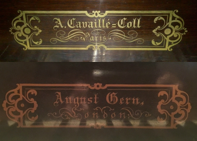 Margam Abbey Organ Cavaille-Coll label plate