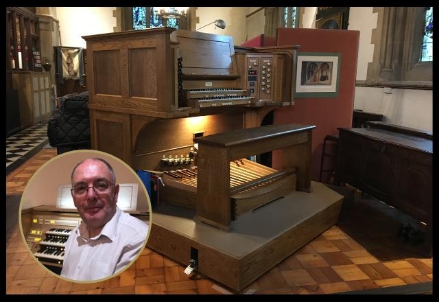 Richard Goodall and organ at St Margaret’s Church