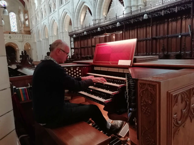 Testing the results at the choir console
