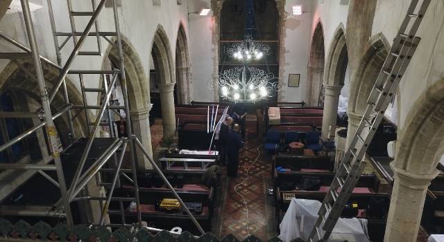 All Hallows Church Hargrave - organ installation