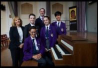 St Edwards College Liverpool Loan Organ with students and teachers