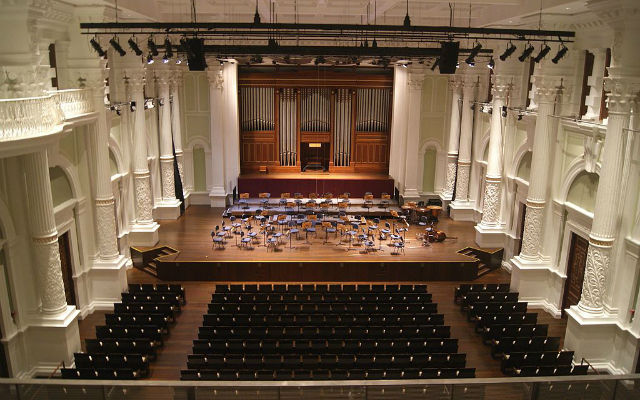 The interior of the refurbished Victoria Concert Hall