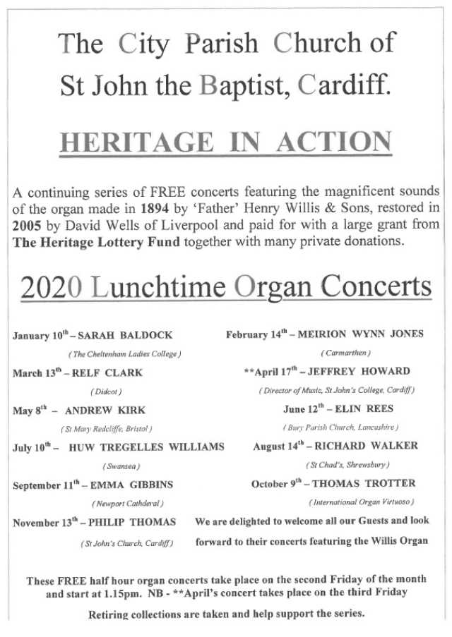 SEWOA - Lunch time Organ Concerts 2020