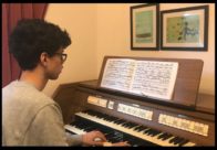 Dominic Remedios playing on his Viscount digital organ. Practising for entrance exams at home.