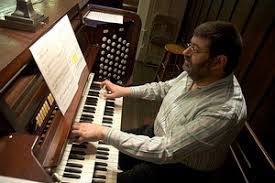 Kevin at the organ console.