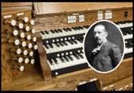 Reflection on Widor. A Viscount 338 organ with a portrait of Widor.
