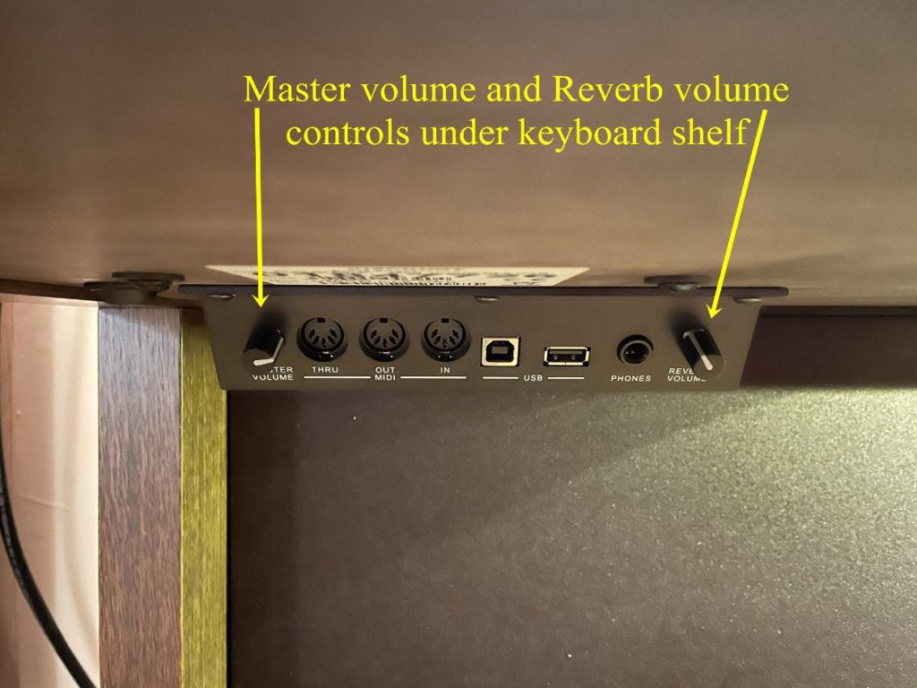 Master volume control under Keyboard shelf