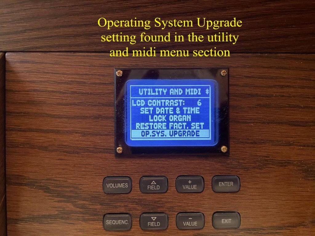 Viscount Organ Operating system upgrade