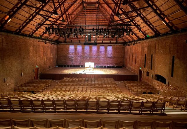 Aldeburgh Festival Concert hall with Regent Classic Organ in middle of stage