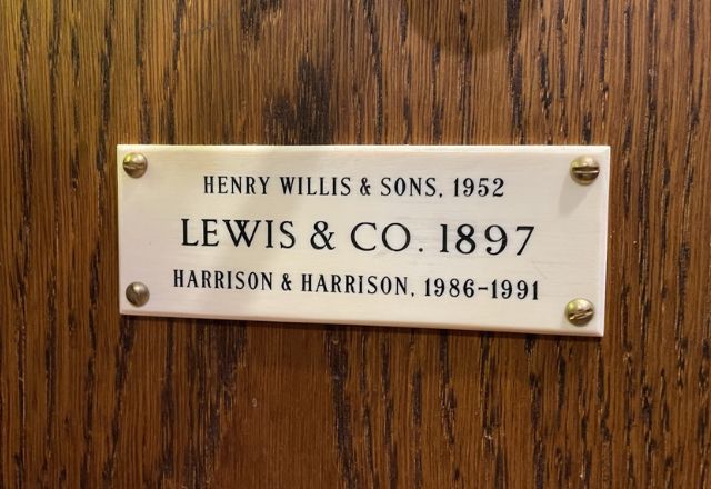 Makers name plate (Lewis & Co 1897)