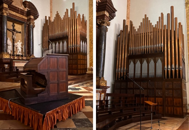 Perugia cathedral console and side pipe case
