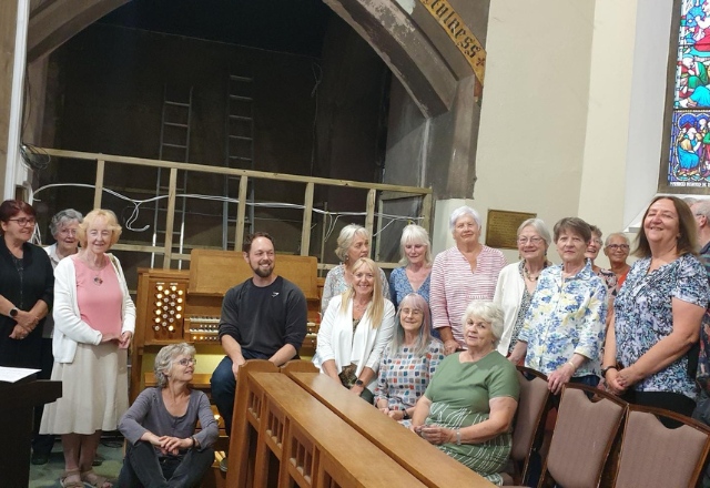 St Michaels organist Charlie and choir
