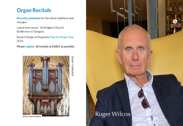 Roger Wilcox of Organ Recitals UK