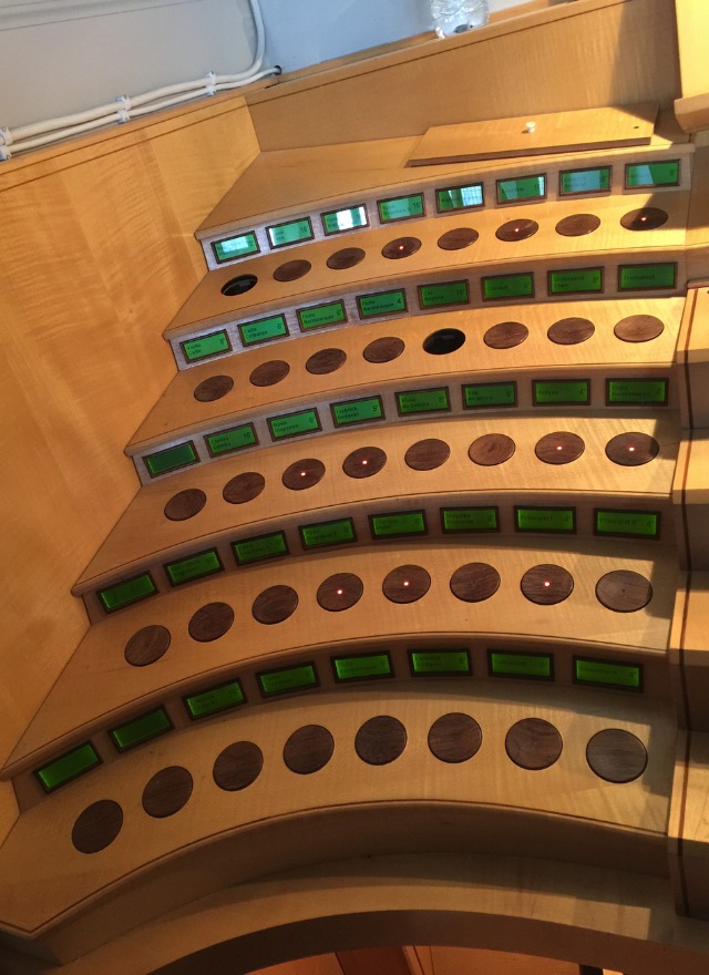 Bradford organ stop jamb with digital name displays