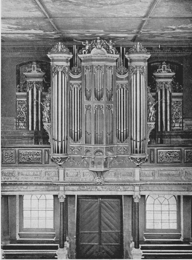 Sheldonian theatre pipe organ case in 1877