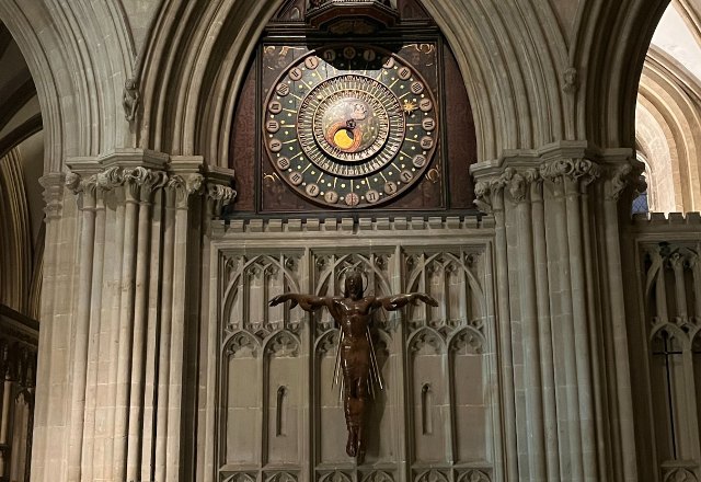 Wells Cathedral clock in North Transept