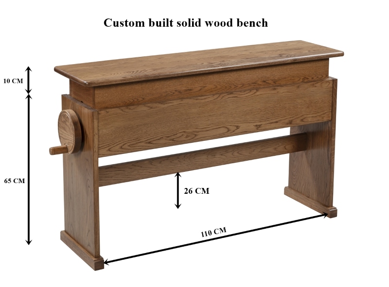 Viscount Custom Adjustable Bench with dimensions